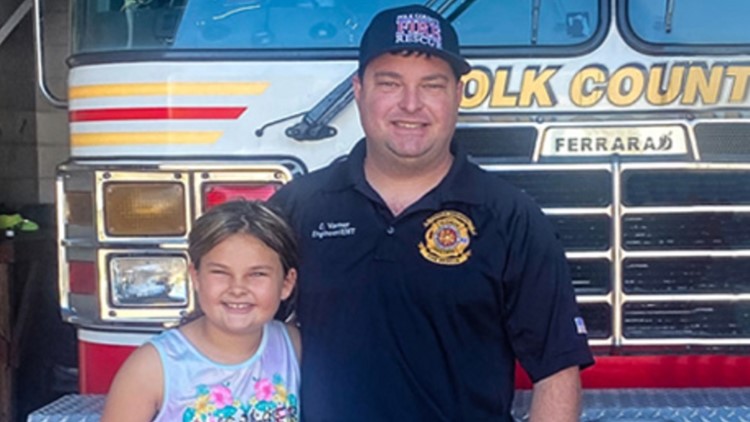 8-year-old daughter of firefighter saves adult having medical emergency