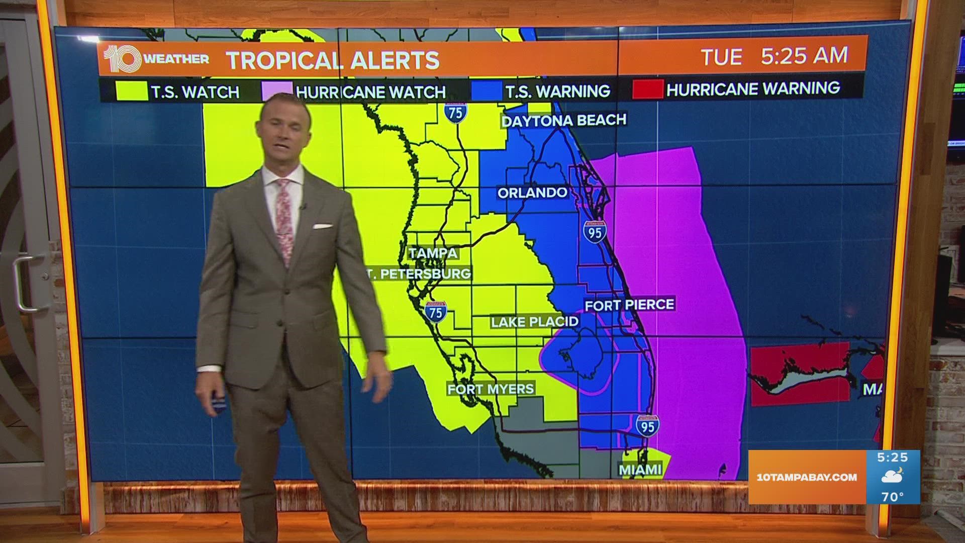 Gusty winds, heavy rain and higher-than-normal tides are the most likely impacts on the Tampa Bay region.