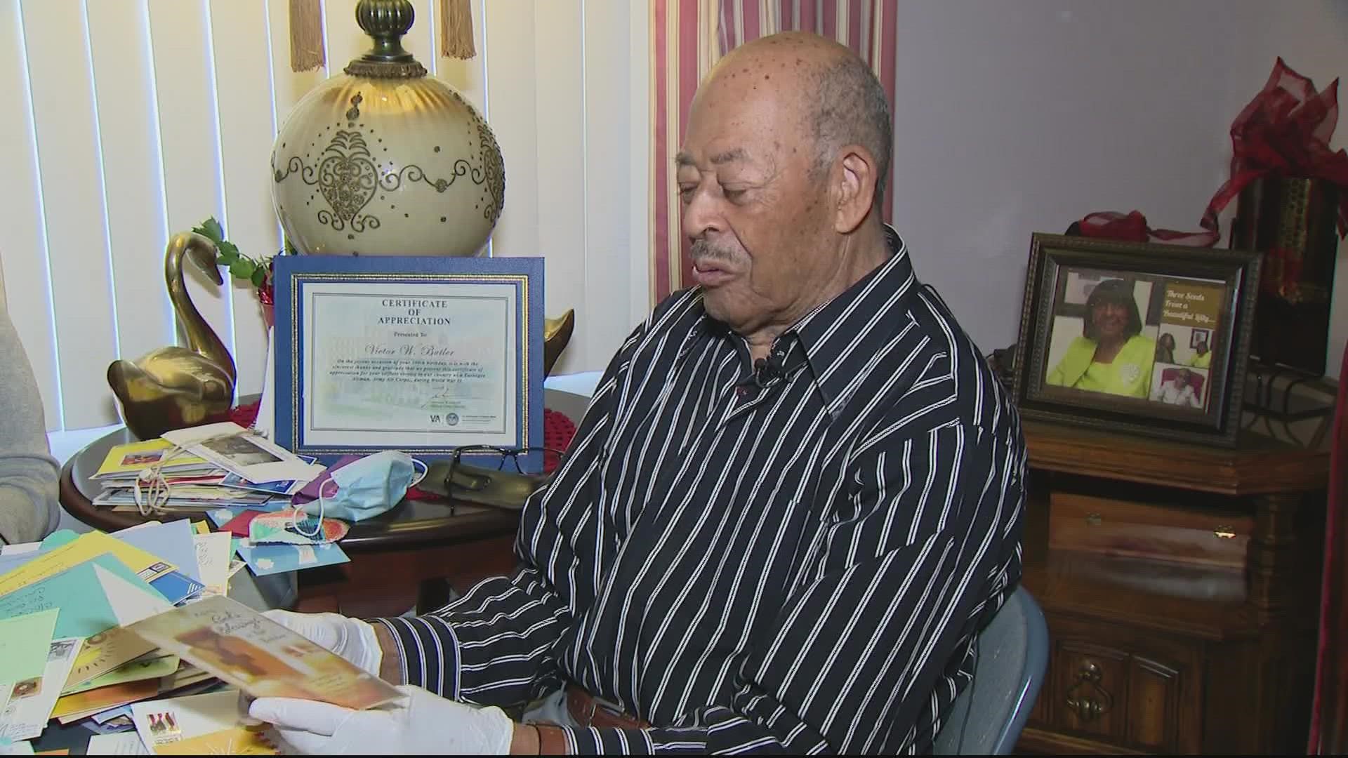 Victor Butler wanted cards for his 100th birthday. He's gotten thousands.