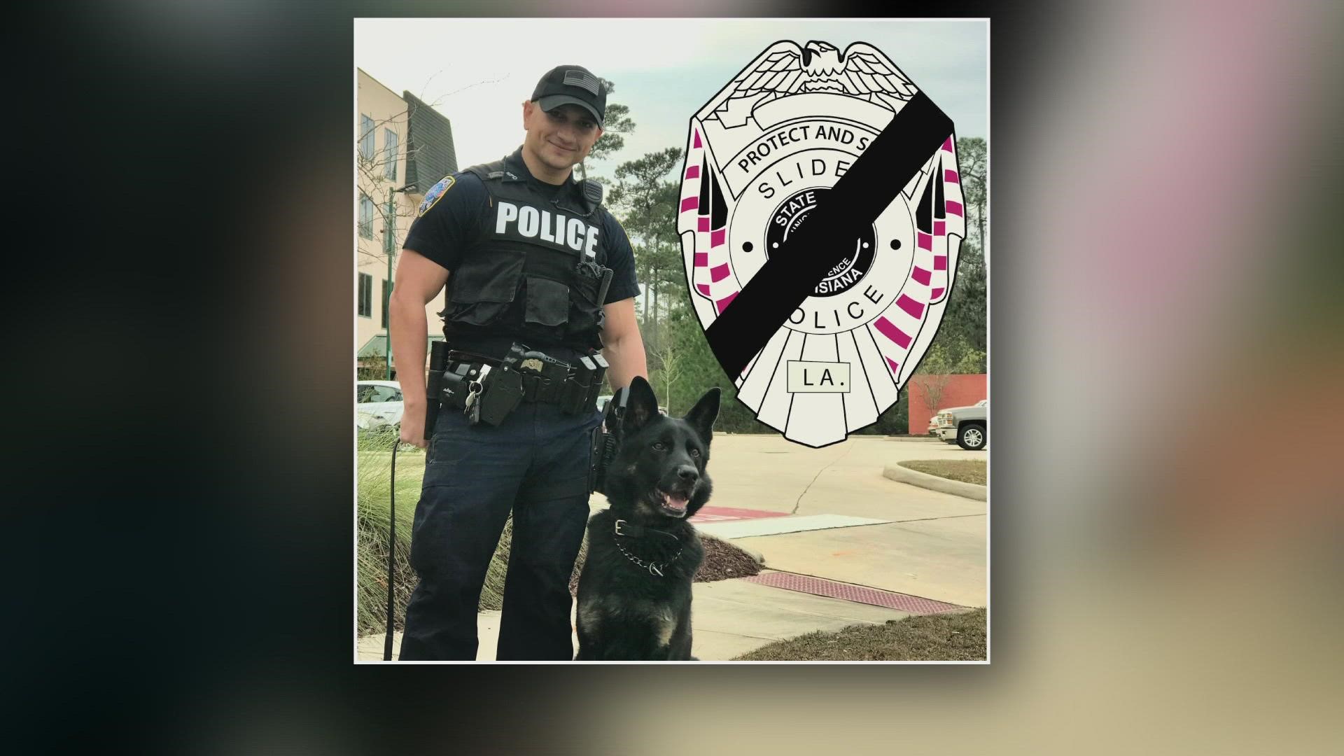 A Slidell Police K-9 died on duty Thursday after chasing a suspect. The dog was rushed to the vet where it was determined he had cancer.
