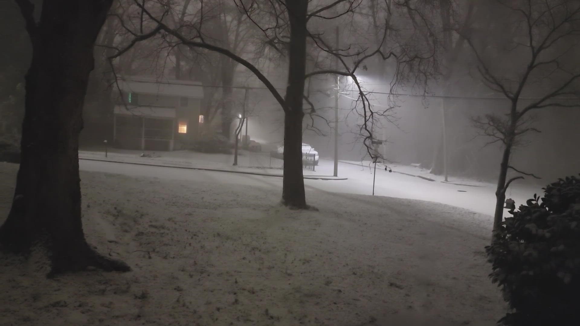 11Alive StormTracker Mike Sussman shared this snowfall early Sunday morning in Gainesville.