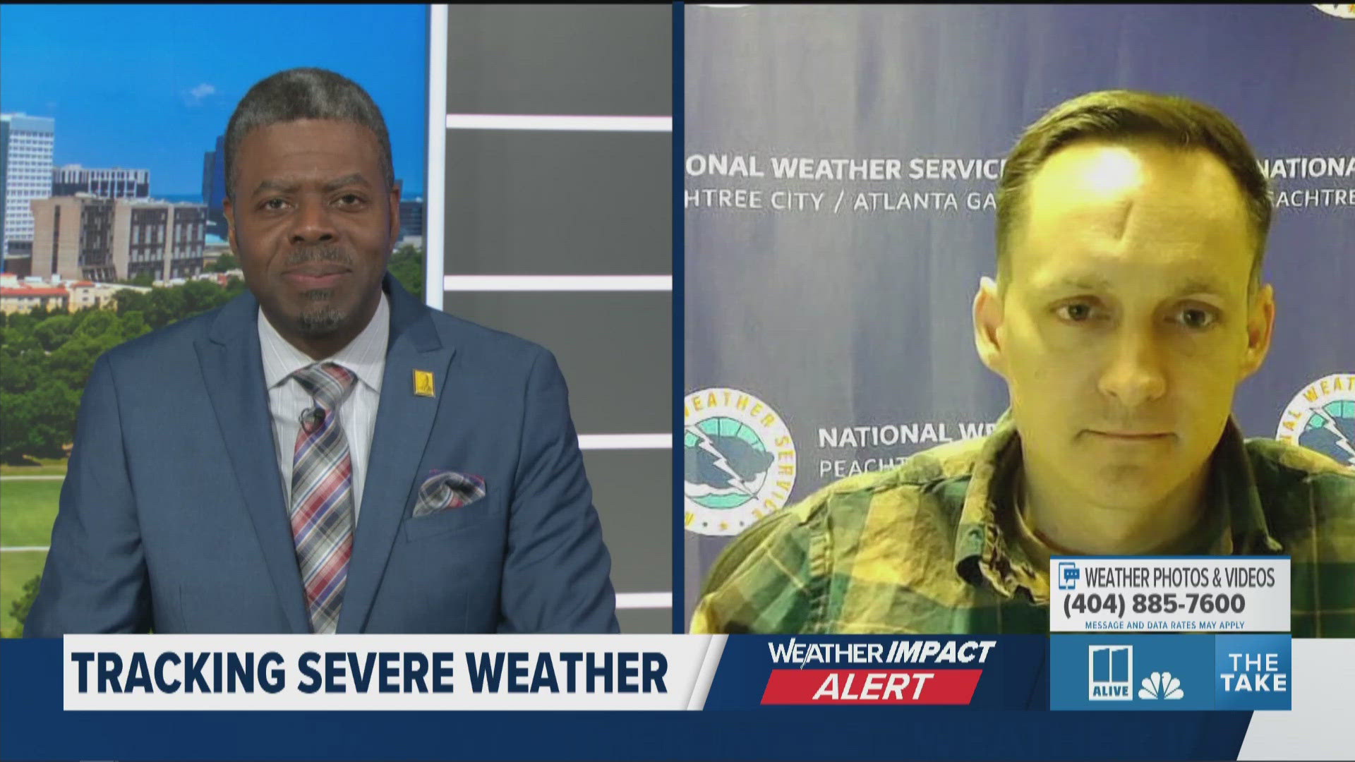 11Alive meteorologist Chesley McNeil speaks with NWS meteorologist Brett Albright about strong, damaging storms that passed through the Metro over the weekend.