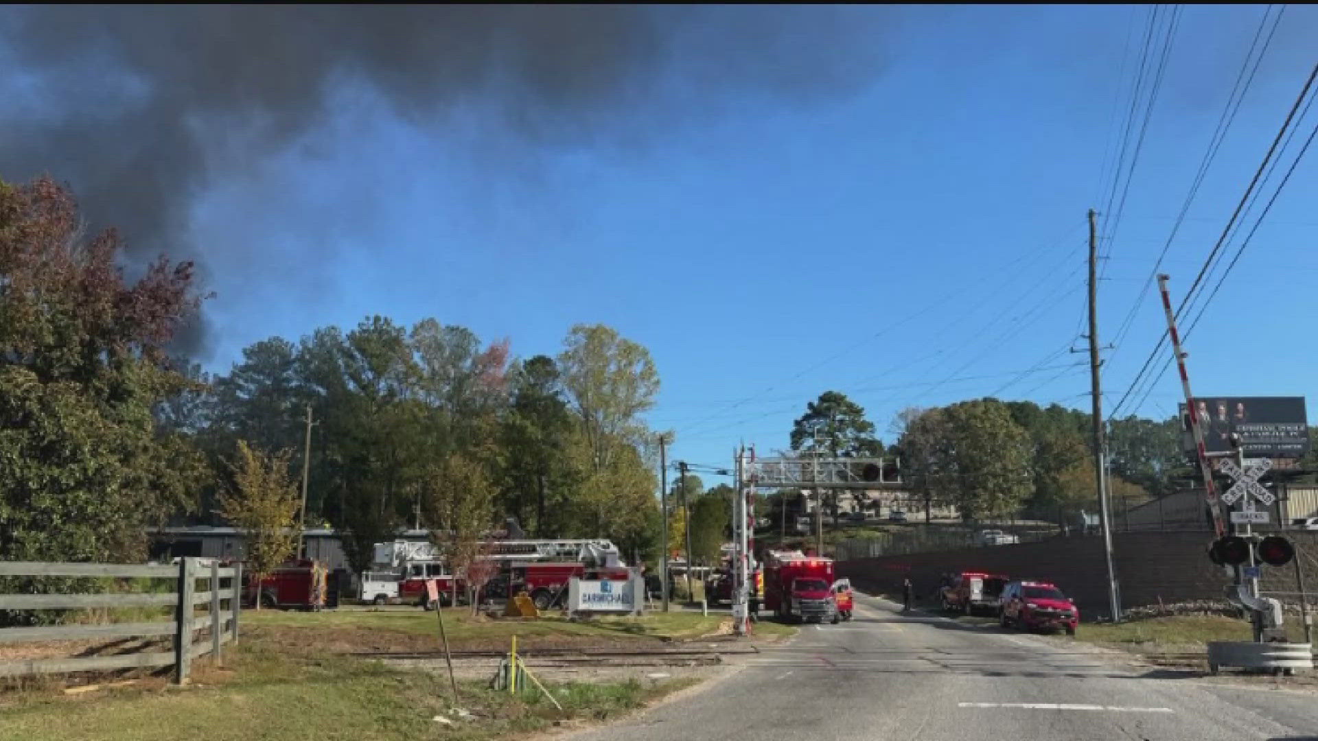 A commercial fire caused two people to be injured and sent to the hospital in Cherokee County on Monday afternoon.