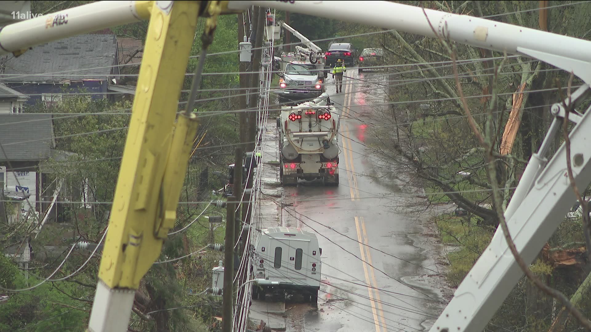 Homes in the Calhoun Street and Robinson Street area within the city limits are evacuated, city officials said.