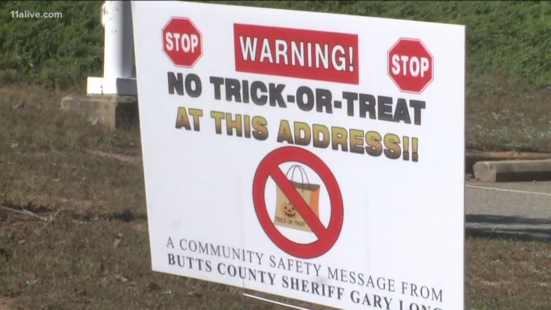 In Butts County, Sheriff Gary Long said deputies in his county are putting preventative measures in place to keep kids safe.  They have started placing 'No Trick Or Treat' yard signs in front of registered sex offenders homes in their county.