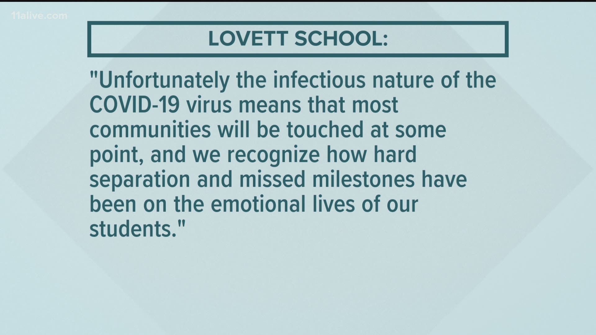 The shcool, Lovett School, was already operating remotely through virtual learning.