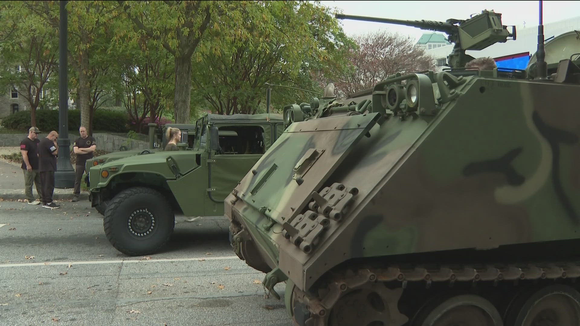 Hundreds gathered in Midtown Atlanta to honor servicemen and women.