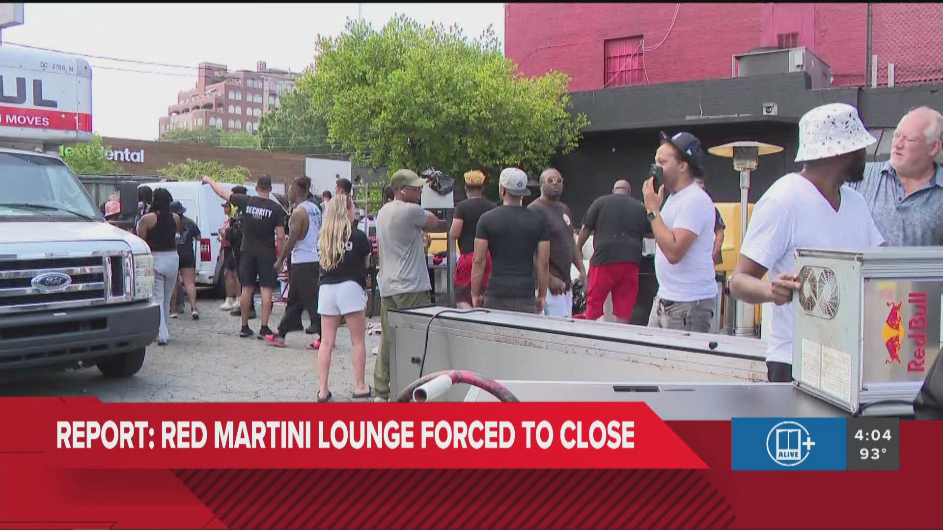 Red Martini Lounge, where a judge was arrested earlier this summer, is being evicted. A crowd has descended to take merchandise dumped in the parking lot.