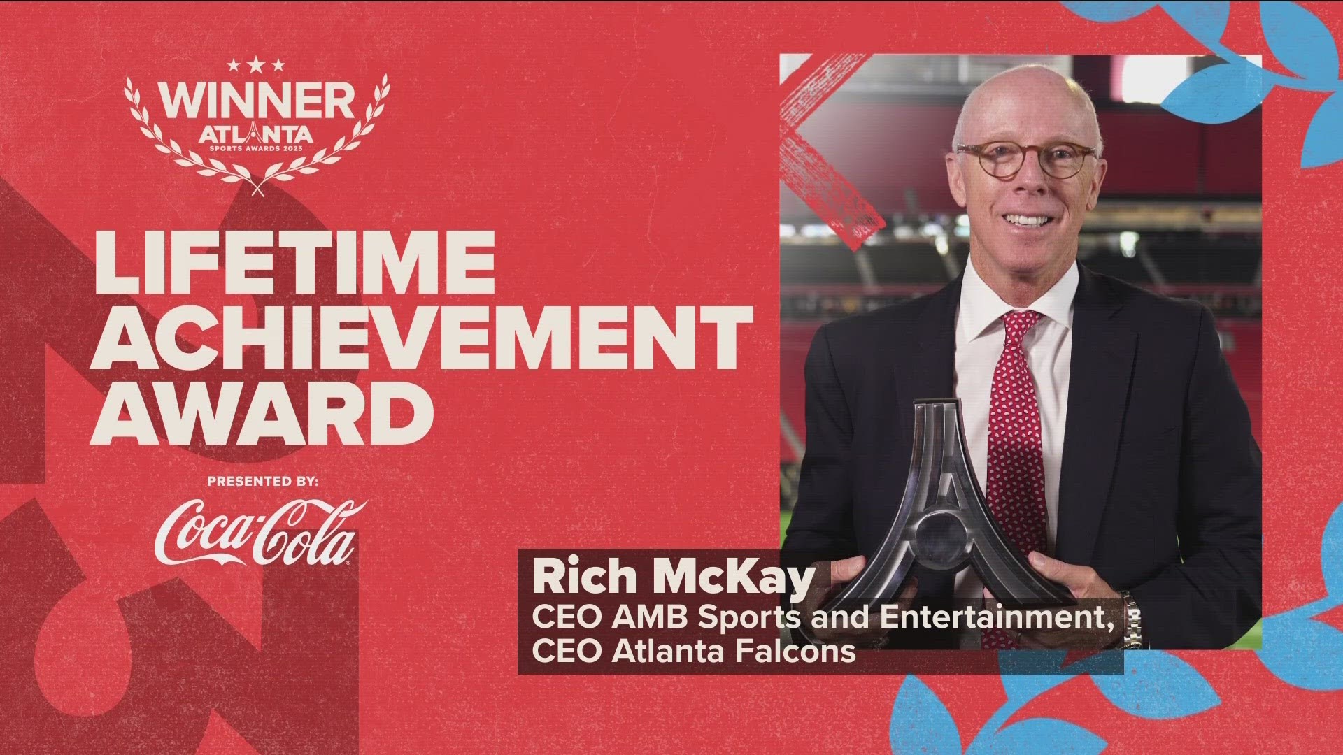 Atlanta Falcons executive Rich McKay is the 2023 recipient of the Atlanta Sports Awards Lifetime Achievement Award.