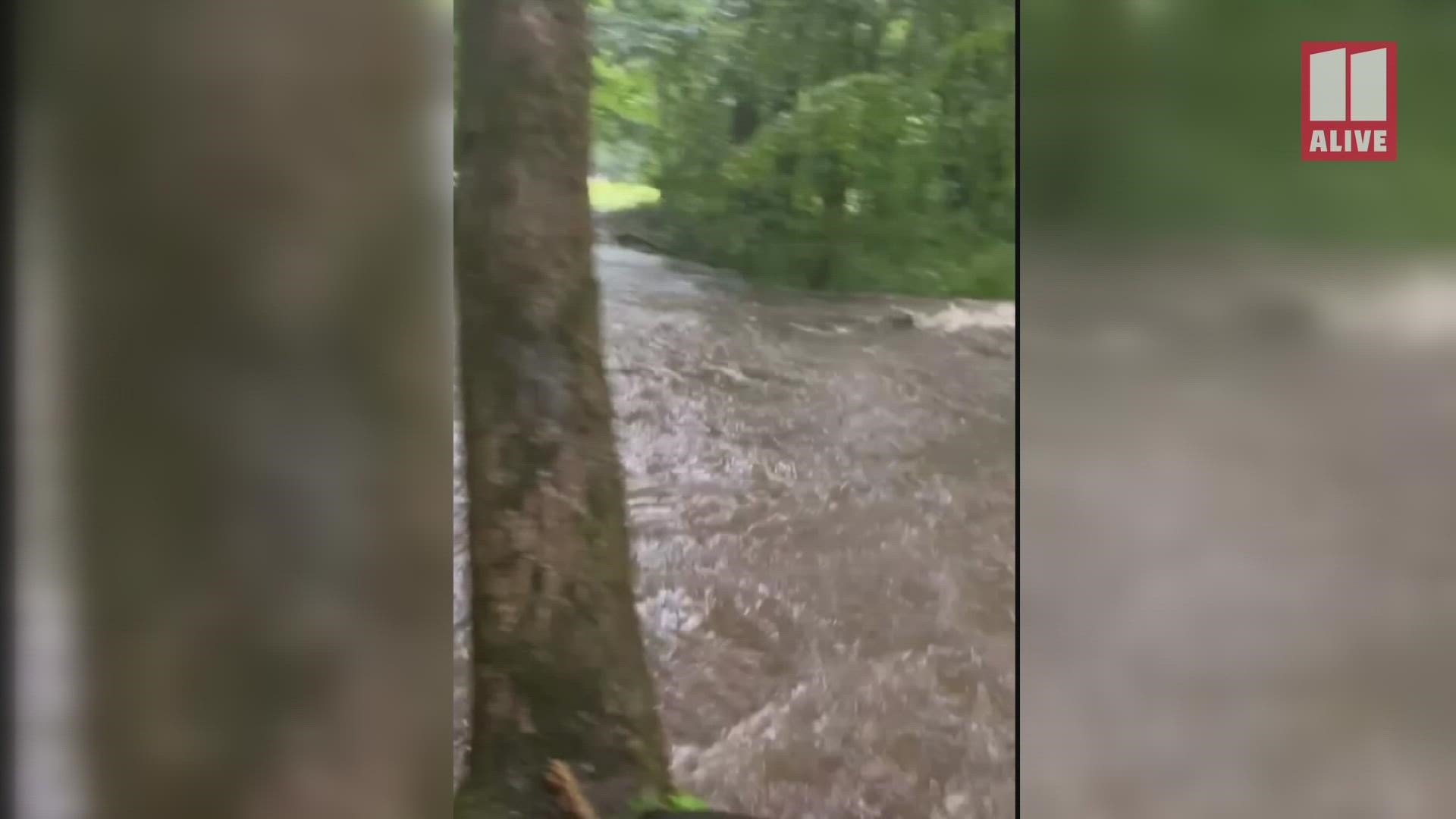 Video of flooding at Fightingtown Creek.