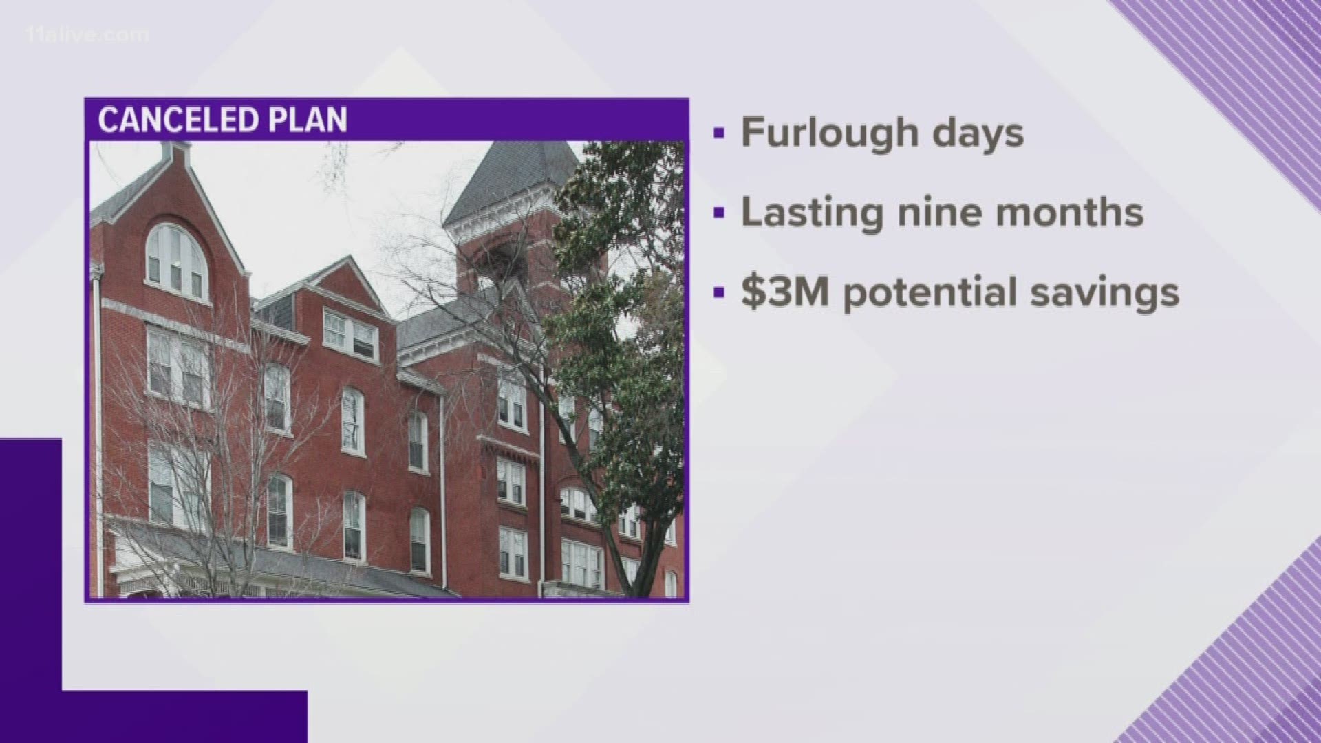 The college initially said that beginning Oct. 1, they'd implement furlough days for faculty and staff once a month for the next nine months as a cost-saving measure