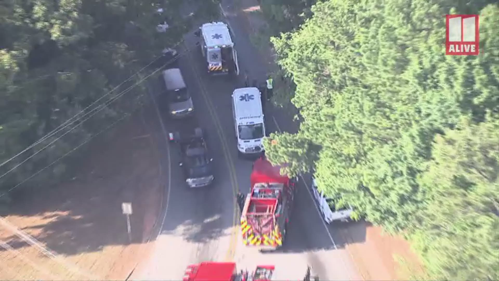 11Alive's SkyTracker flew over the scene of the accident on Thursday afternoon.