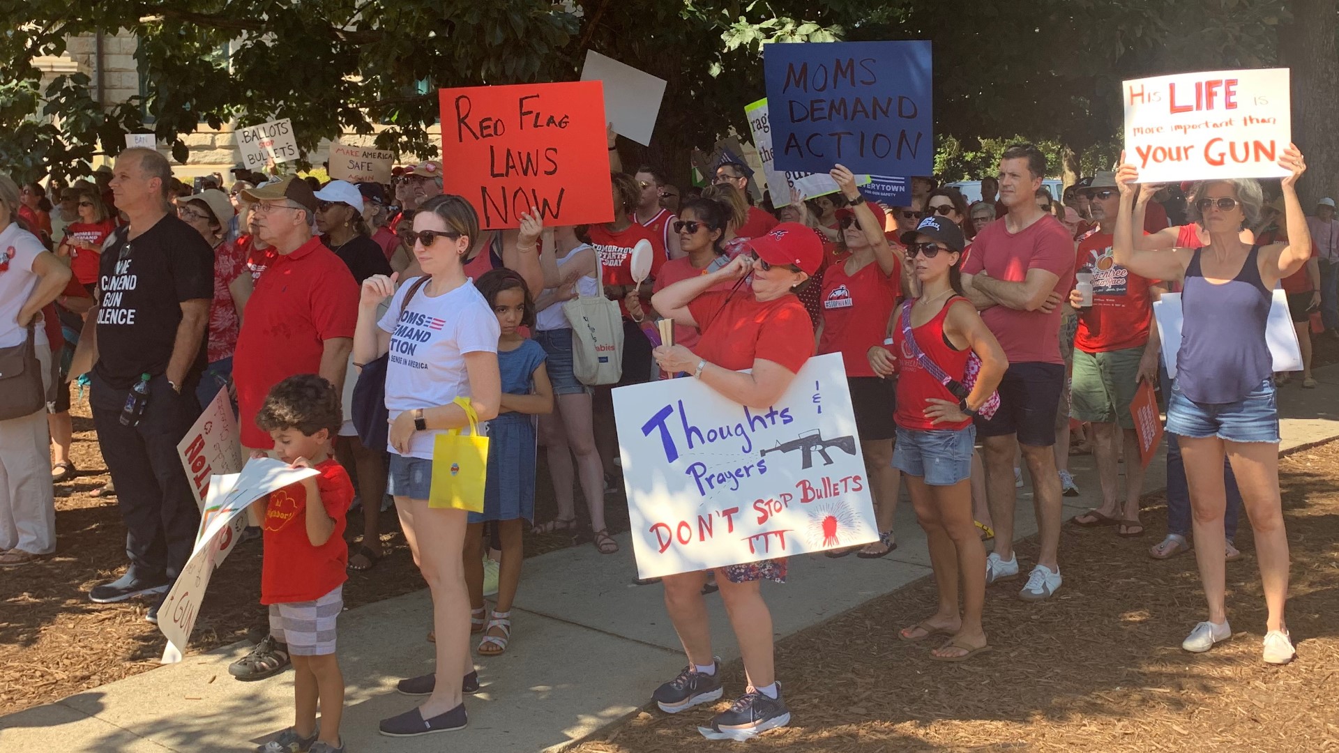 Moms Demand Action organized the event in Decatur -- which was held in conjunction with rallies across the country to end gun violence.