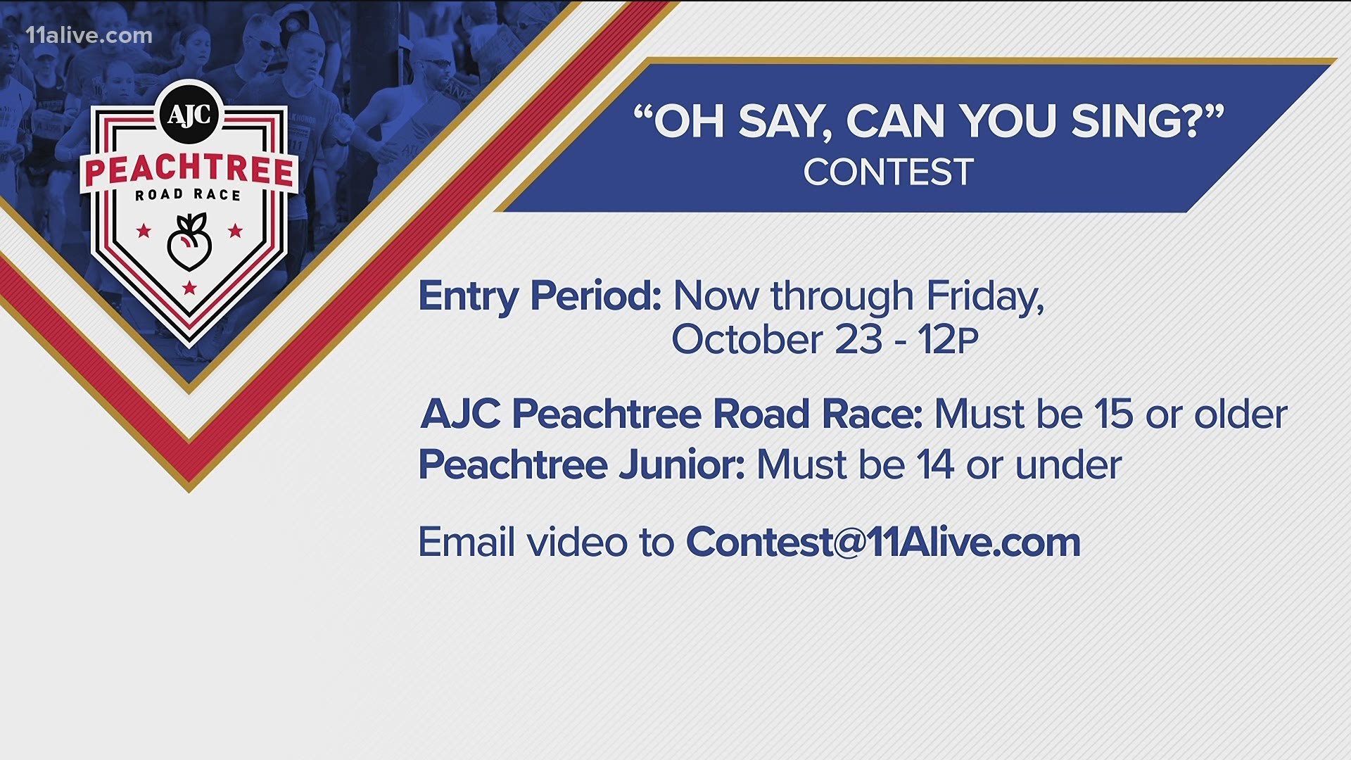 Enter to win a chance to perform the national anthem virtually for the AJC Peachtree Road Race on Thanksgiving Day.