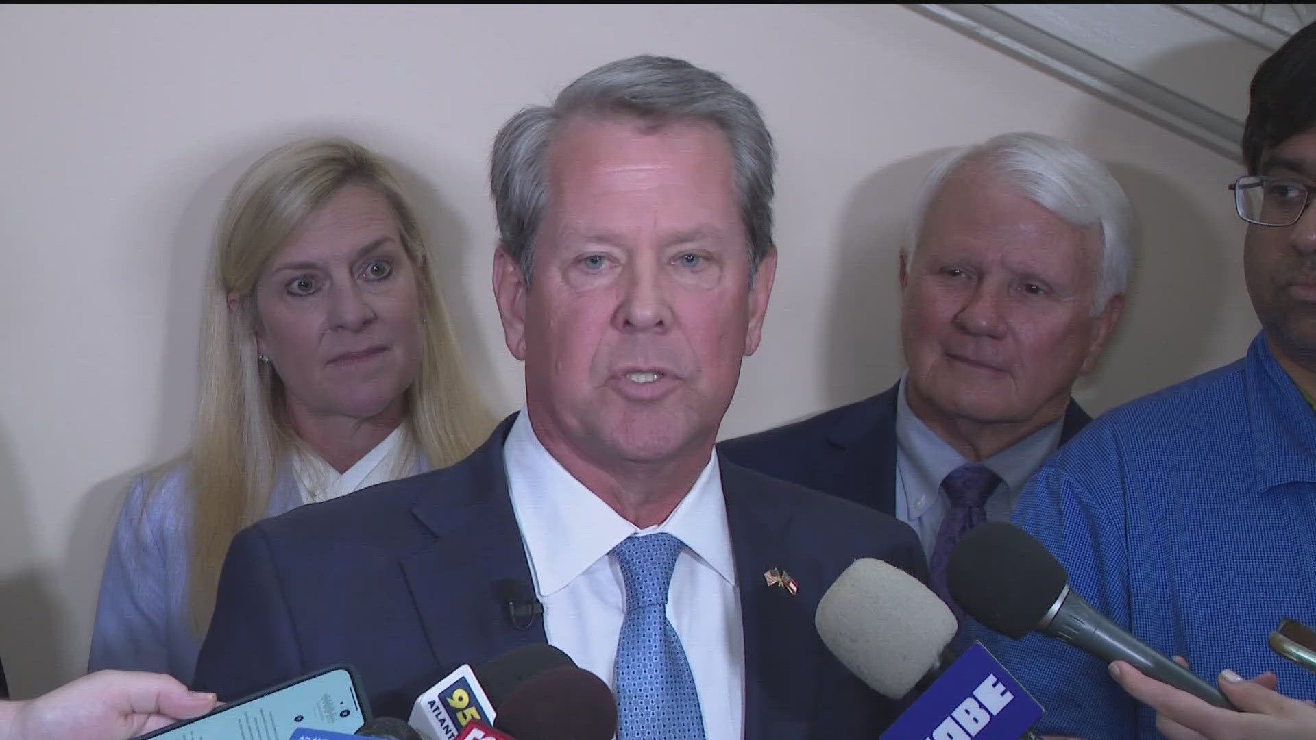 Gov. Brian Kemp was asked on Tuesday if he would ever be in favor of fully expanding Medicaid. But he said he's sticking by the state's Pathways Plan.