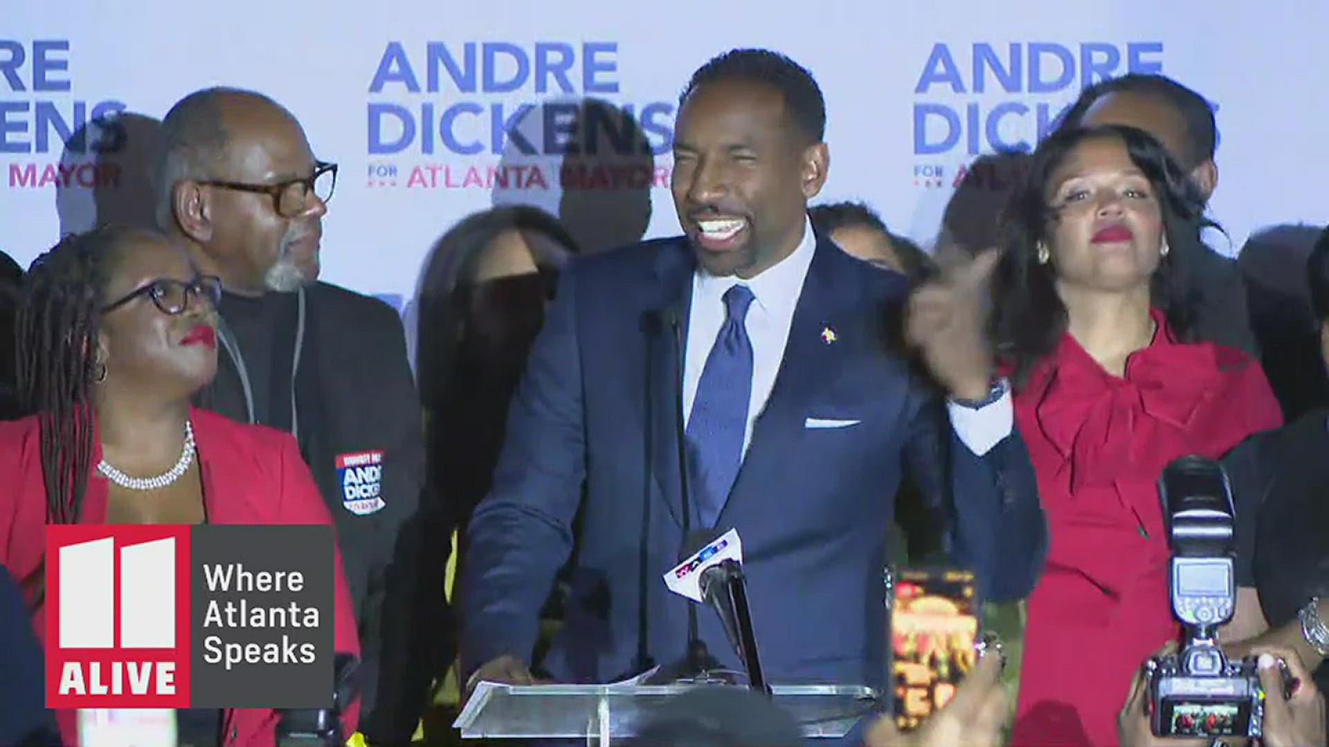In his victory speech after being declared the winner of Atlanta's mayoral election, Andre Dickens thanked his mom.