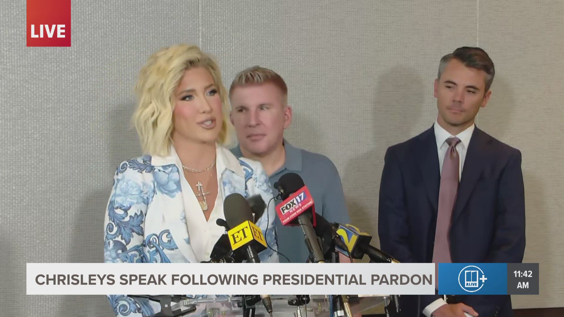 The Chrisleys address their release from federal custody and full and unconditional pardons granted by President Donald J. Trump on Wednesday.