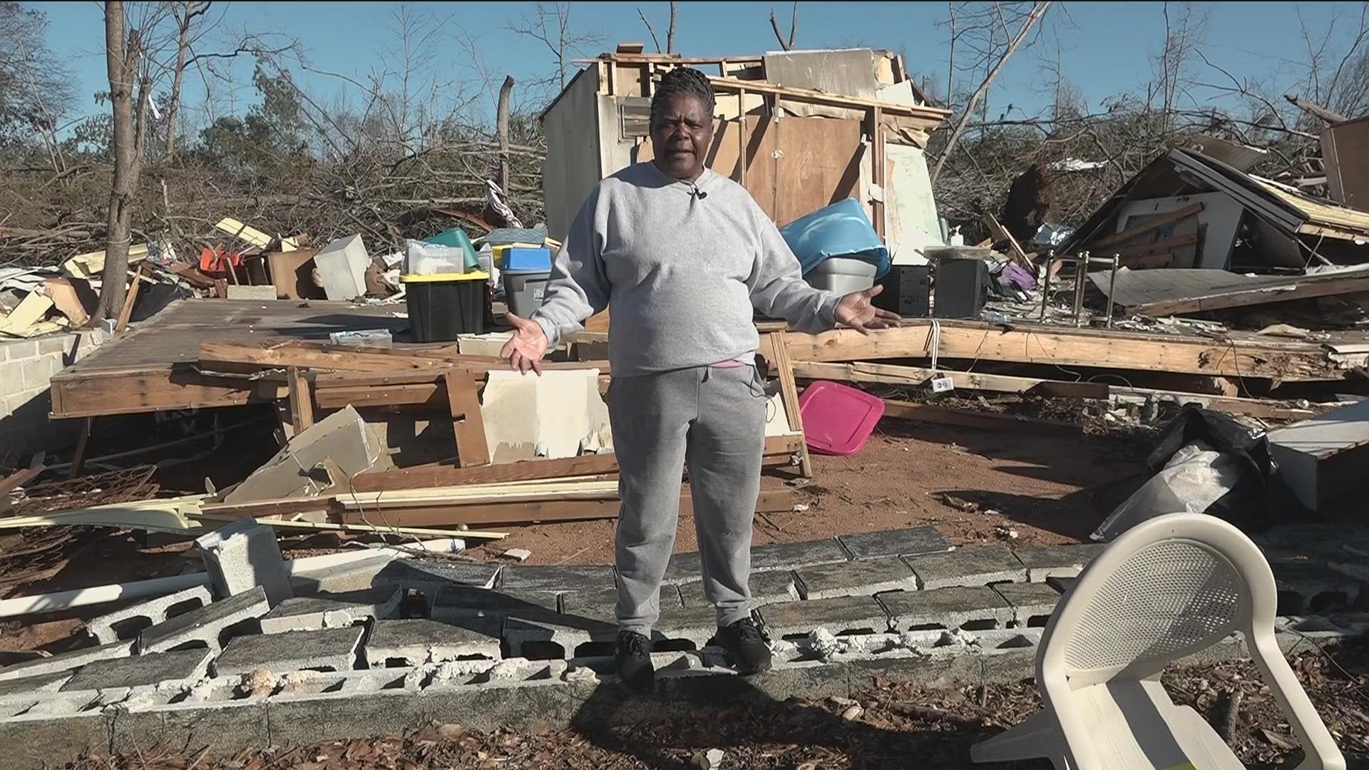 Volunteers continue to pour into areas of Georgia that were hit hard by tornadoes one months ago.