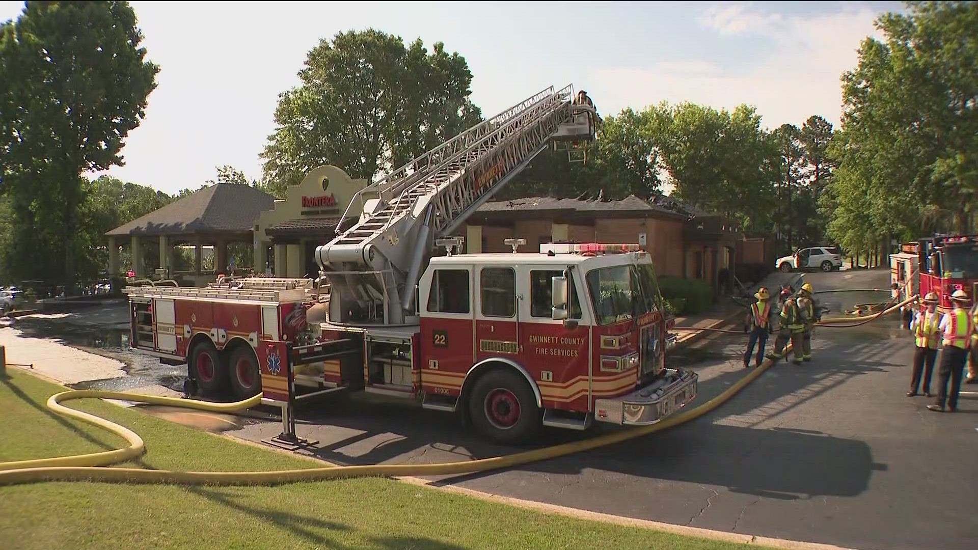 Someone walking past the restaurant is who called 911, after seeing smoke and flames coming from the roof.