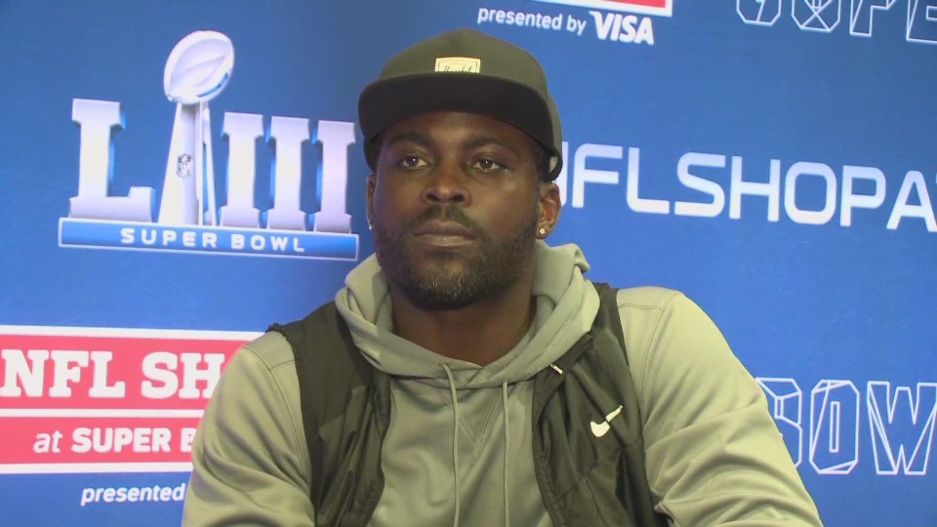 Michael Vick Five quick questions at the Super Bowl Experience