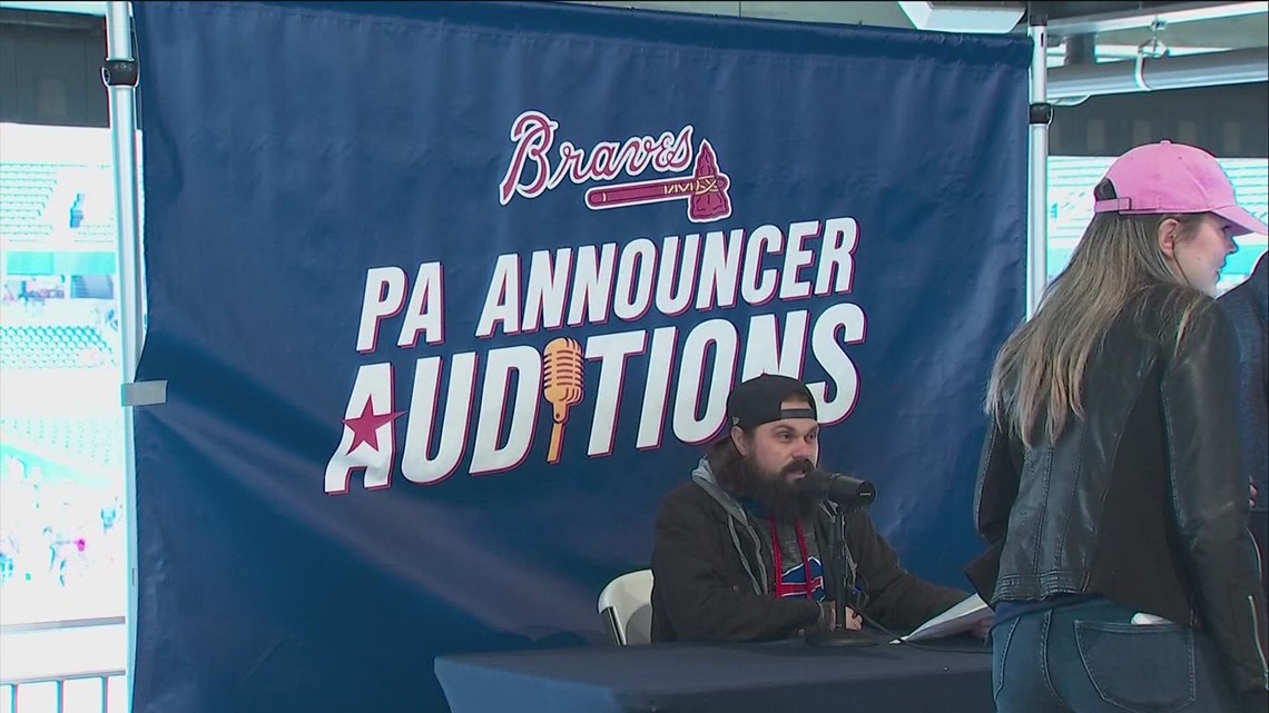 Braves fans have blast at fan fest, auditioning for public address announcer