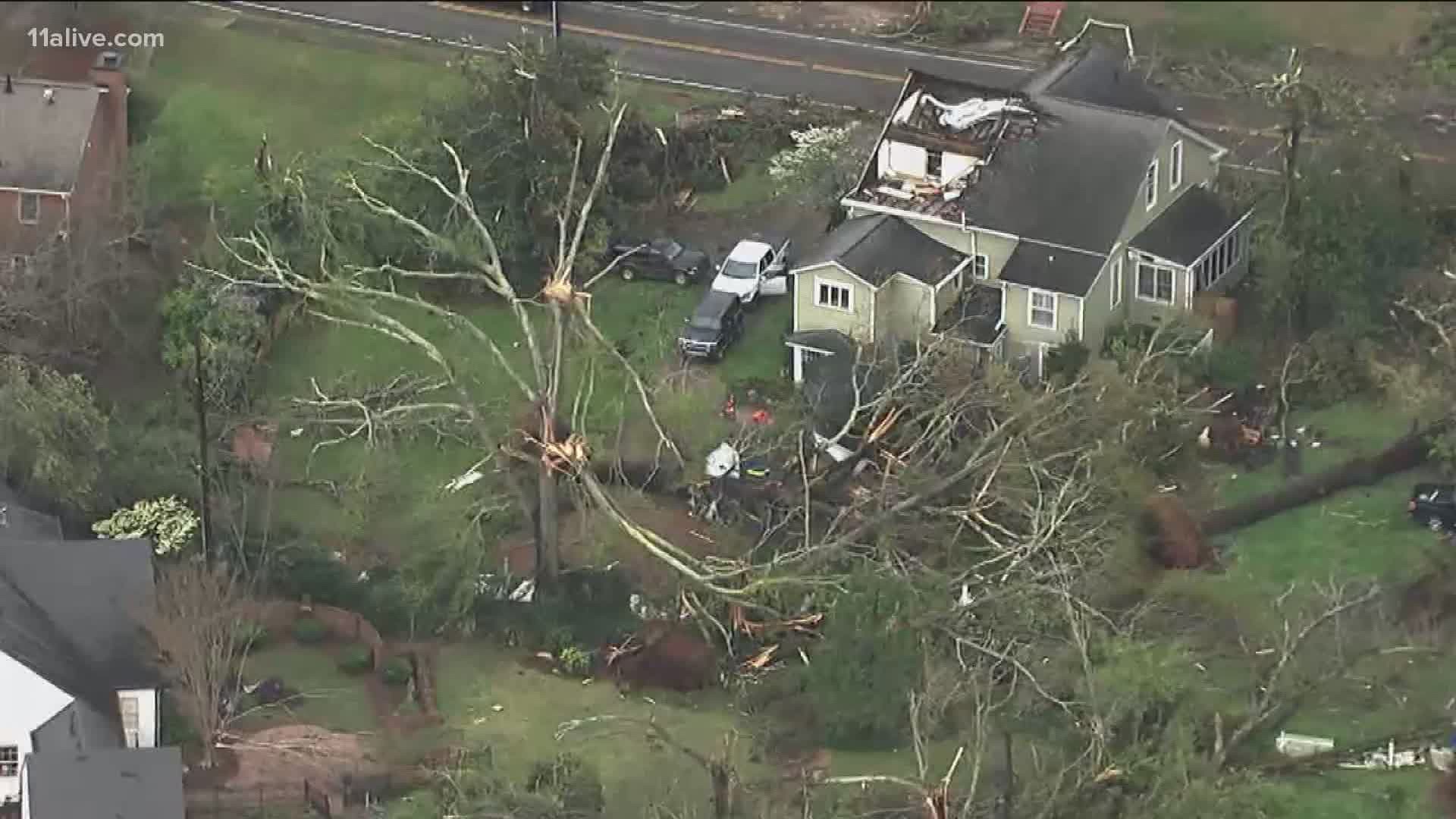 Schools, homes, trees and more were ripped apart after a "catastrophic" tornado moved through.