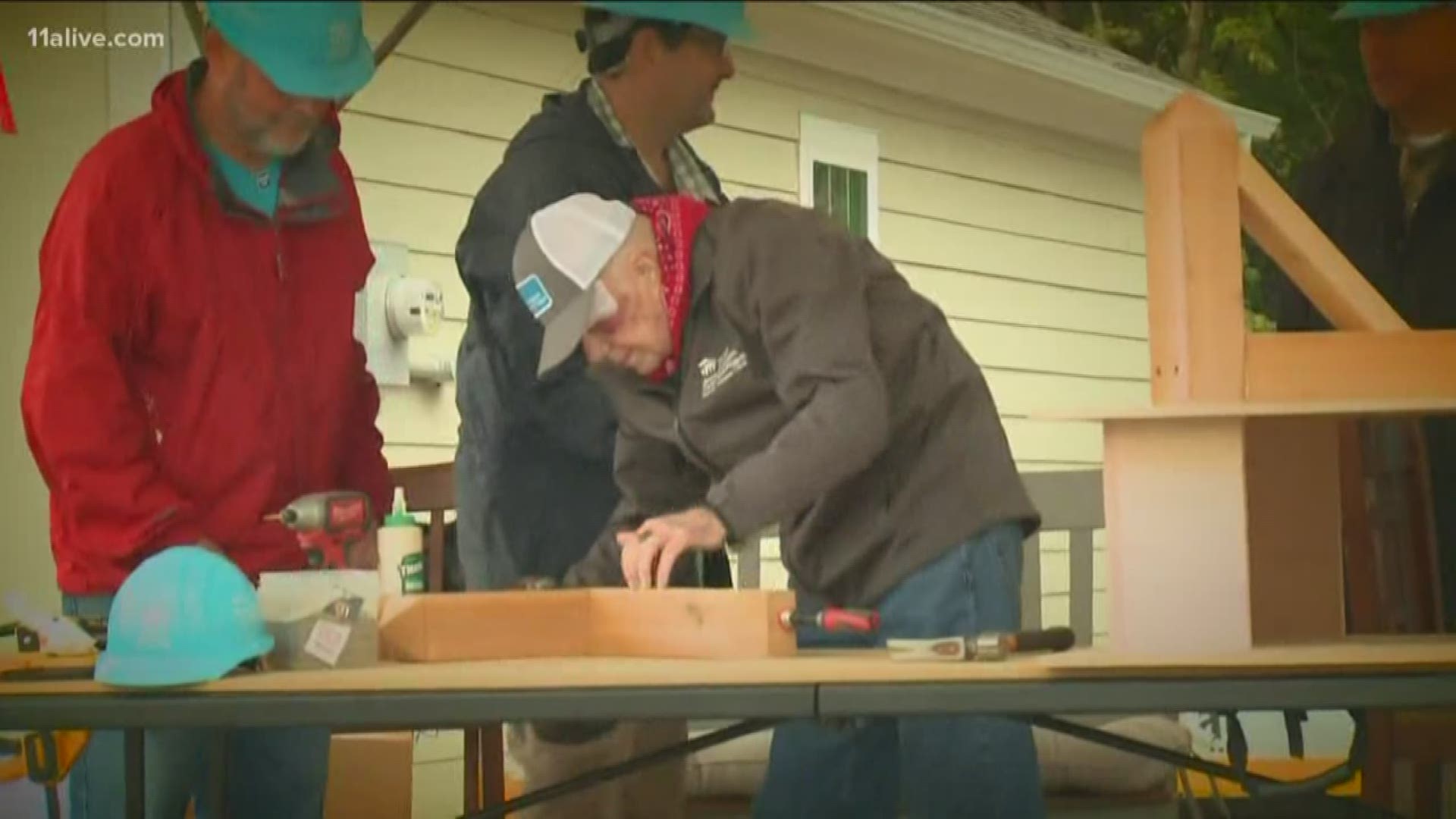 The hammers were swinging, and the volunteers’ efforts were underway Monday in Nashville during the Jimmy and Rosalynn Carter Work Project with Habitat for Humanity.