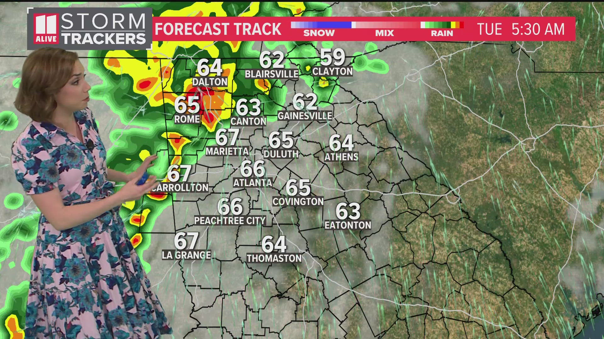 Scattered showers and storms return Tuesday