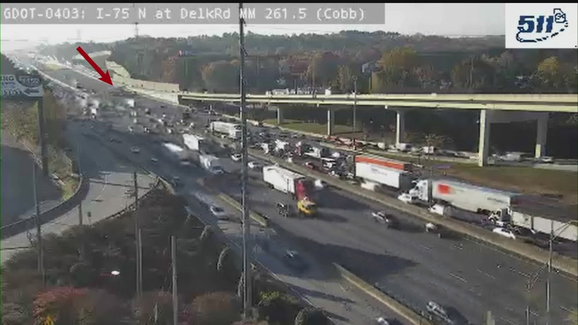 Major I-75 South traffic in Cobb County after hauler loses equipment ...