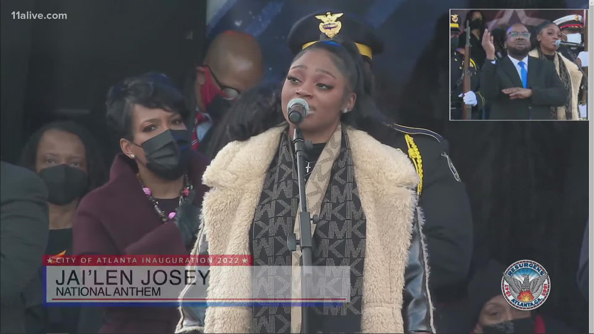 Watch National Anthem at Andre Dickens' inauguration ceremony