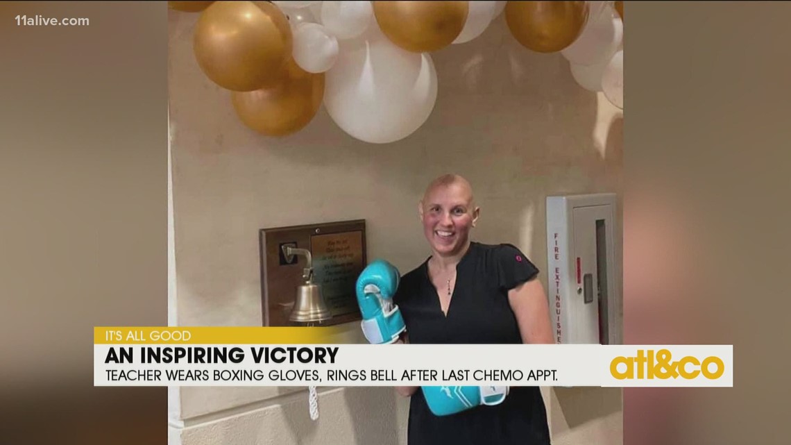 Teacher Wears Boxing Gloves While Ringing Bell After Last Chemo