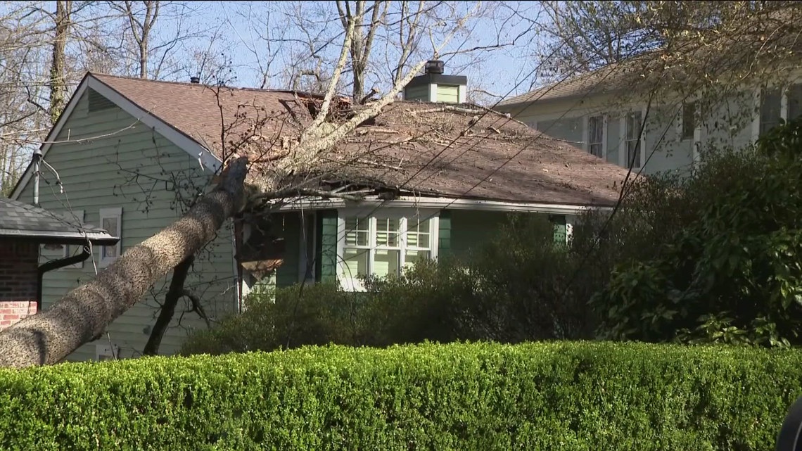 Baby in hospital after large tree falls on home in Atlanta | 11alive.com