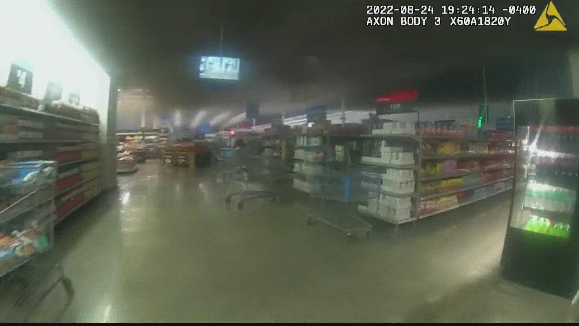 Bodycam video shows the moment police rolled up on a fire at a Peachtree City Walmart.