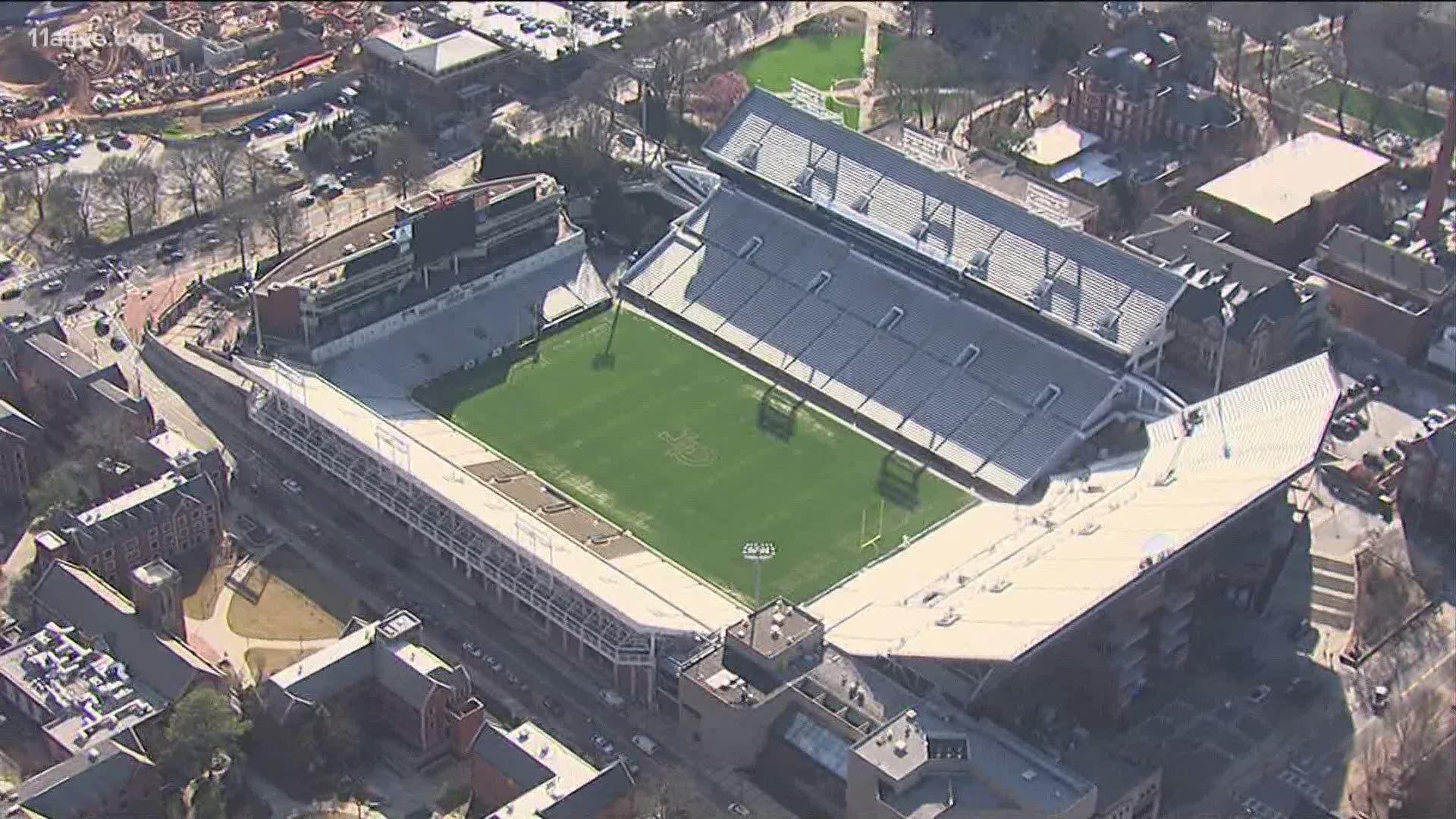 The ceremony will be held outside at Bobby Dodd Stadium. Masks will be required.