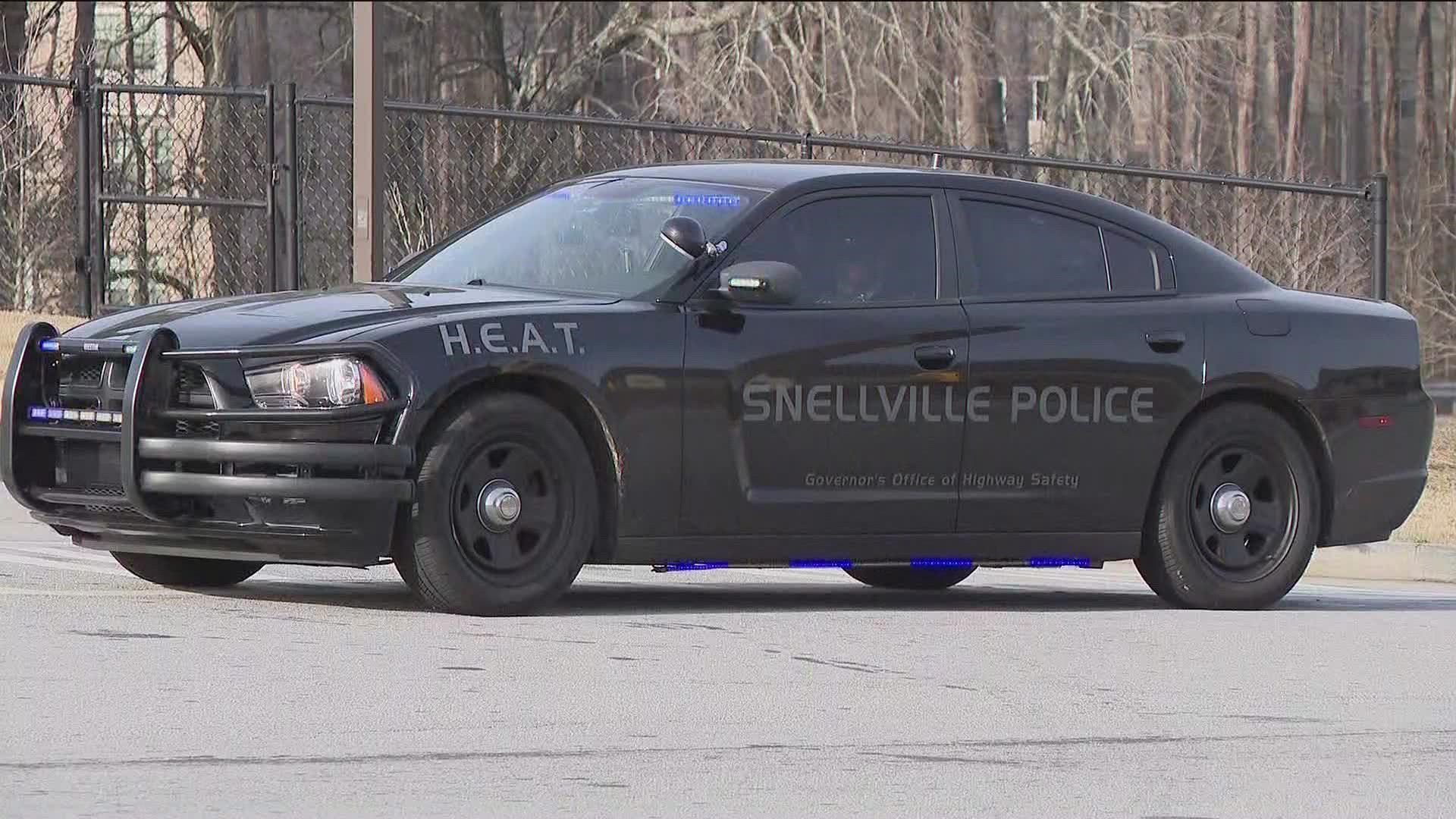 Snellville Police said the officer "sustained a minor injury during the event" and was treated at a hospital.