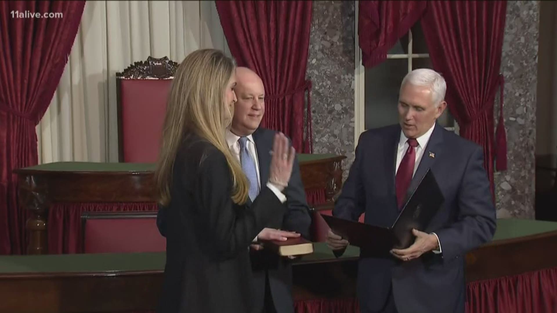 Kelly Loeffler has officially become Georgia's newest U.S. senator Monday, after an official swearing-in ceremony in Washington.