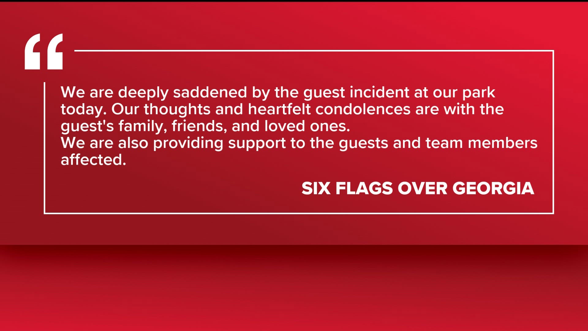Six Flags Over Georgia statement on park incident | 11alive.com
