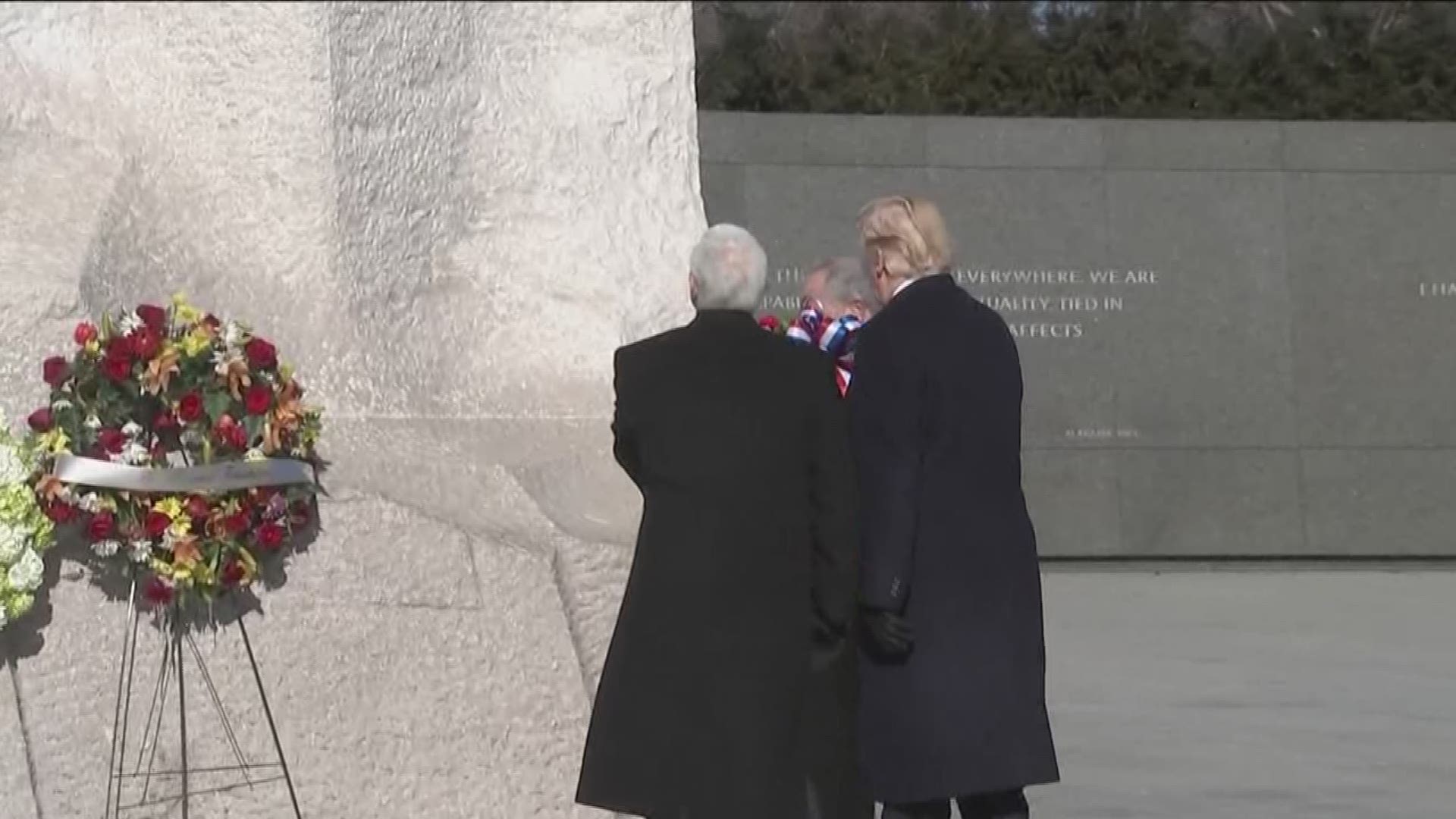 Wreaths are sitting at the national site.