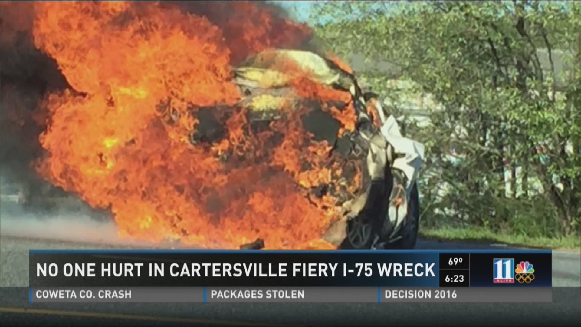 Fiery crash stops traffic on I-75 south in Cartersville ...