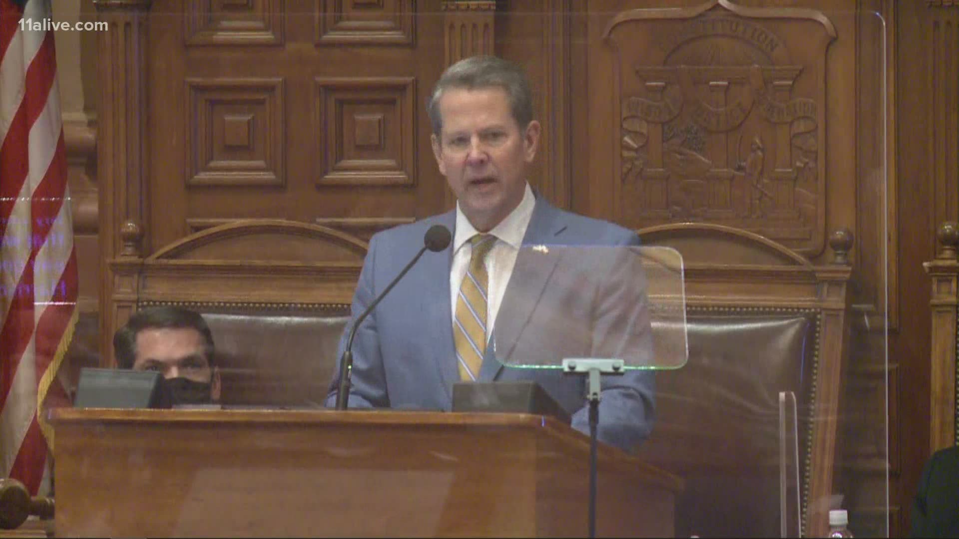 Gov. Brian Kemp is delivering the State of the State on Thursday.