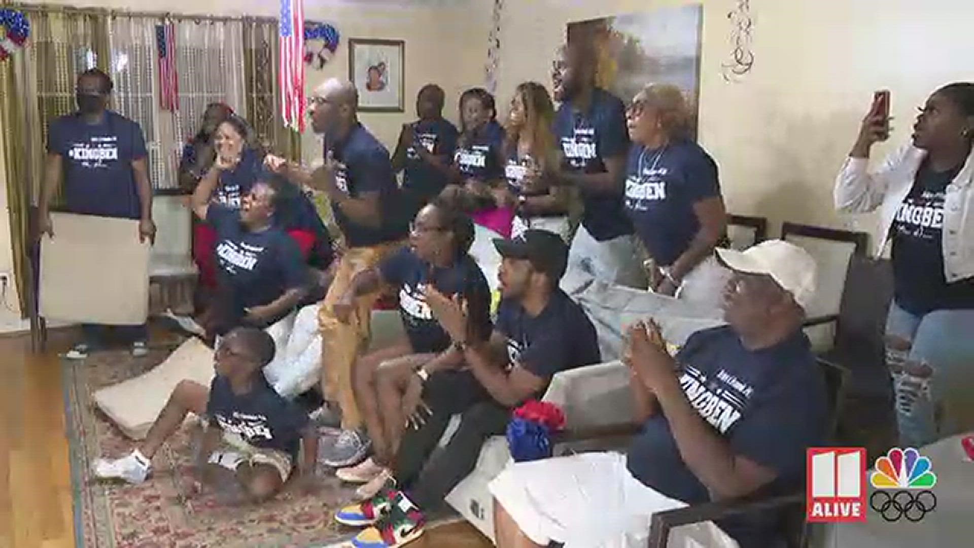 Benjamin's family watched from Georgia as he crossed the finish line. He took home a silver medal.