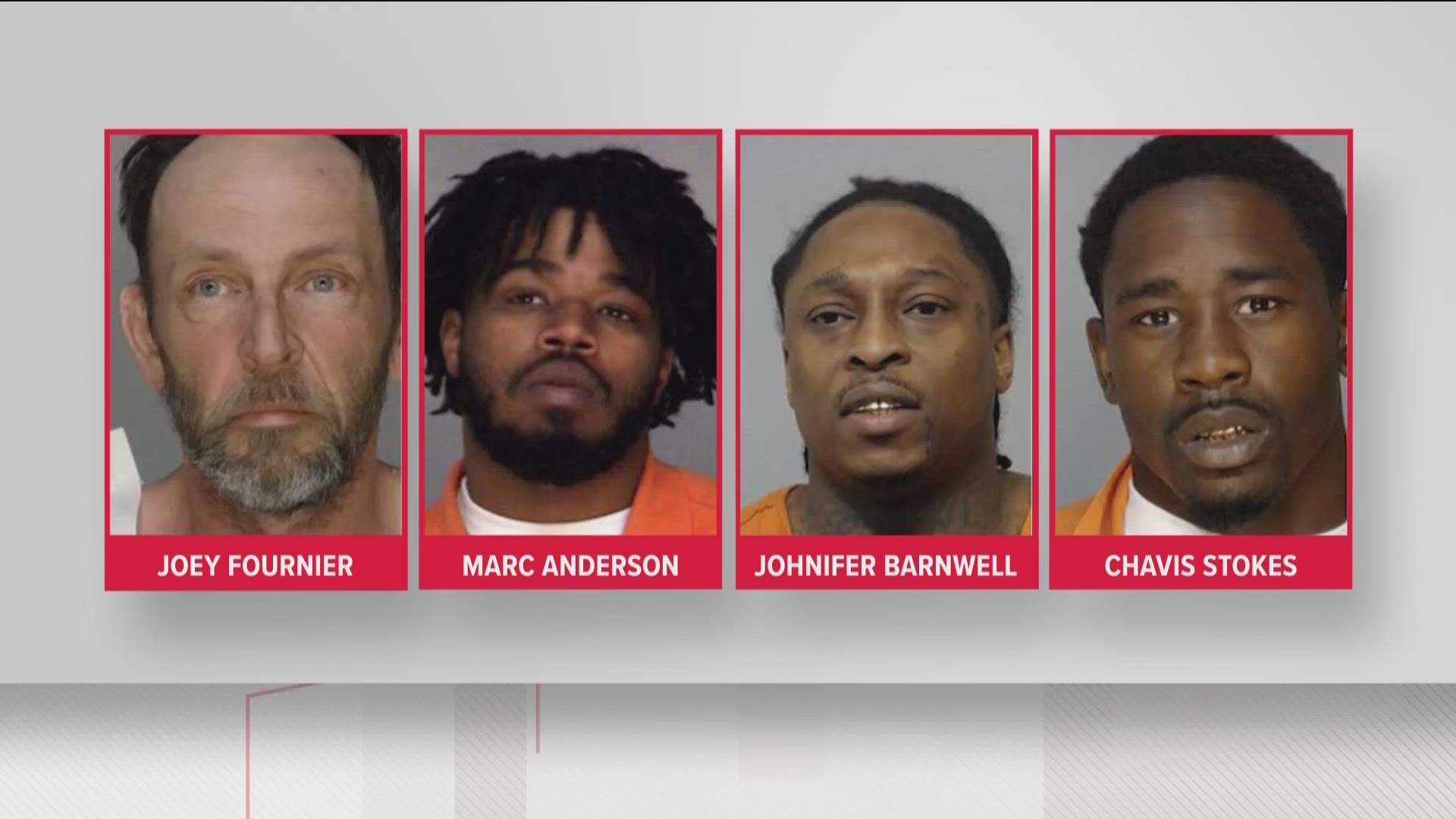 The four men include an accused murderer, one held for the U.S. Marshals, one accused of aggravated assault and another held for drug trafficking.