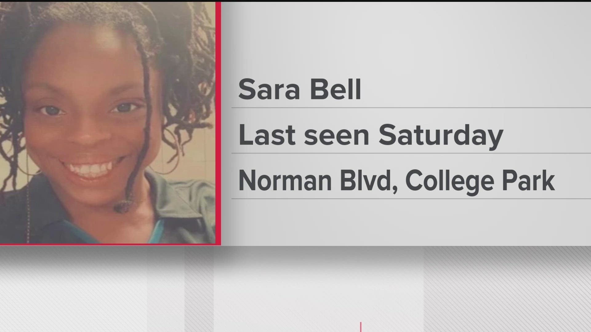 She was last seen Saturday on Norman Boulevard.