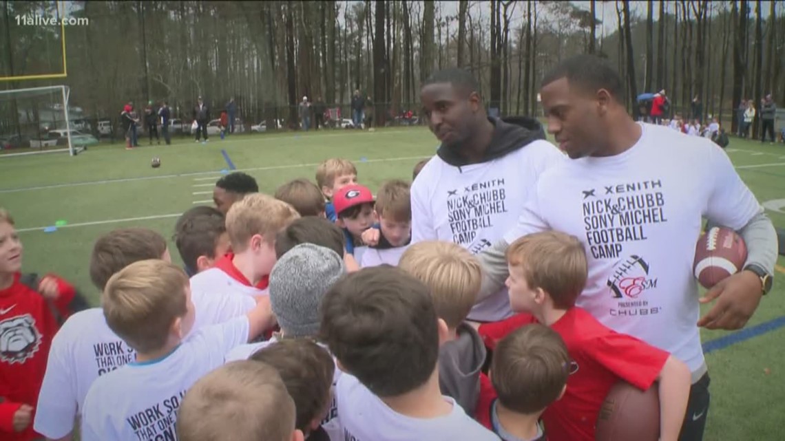 Nick Chubb, Sony Michel UGA legends mic'd up for their youth football