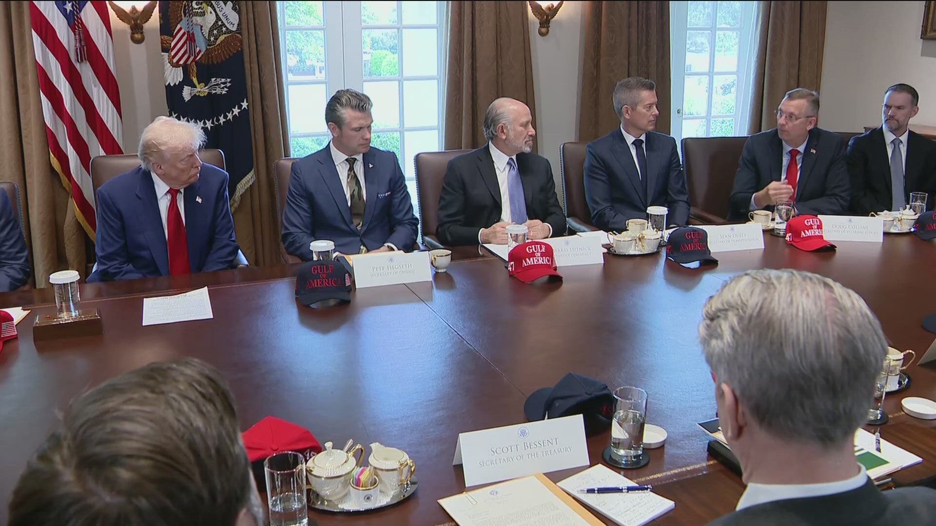 Here's a look at Trump's Cabinet meeting on Wednesday and his first 100 days in office. 