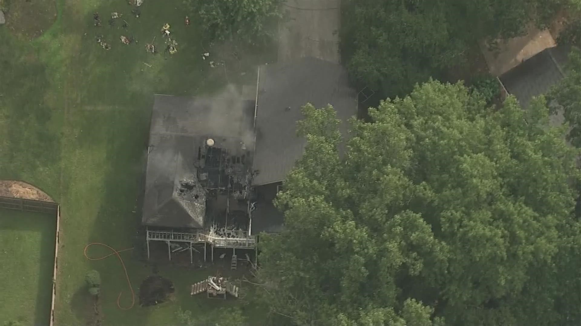 A fire ripped through a home in DeKalb County near Summergate Park Thursday afternoon.