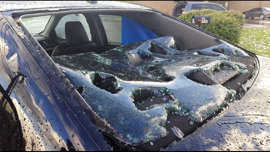 Texas-sized hail shatters windshields | 11alive.com