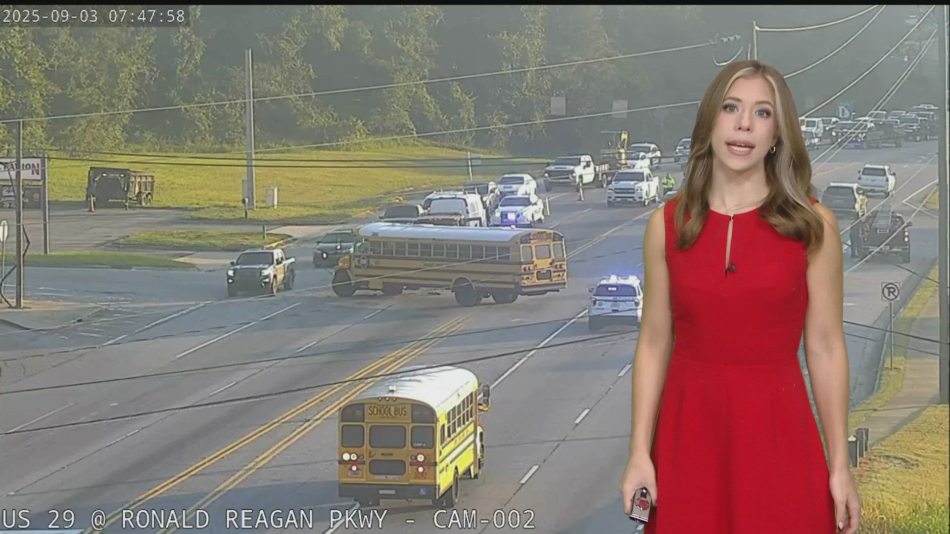 Crash with school bus at Lawrenceville Hwy & Ronald Reagan Pkwy in ...