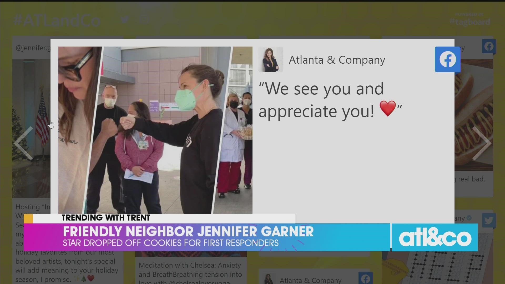America's sweetheart Jennifer Garner dropped off homemade cookies to the hardworking doctors and nurses at USC Medical Center.