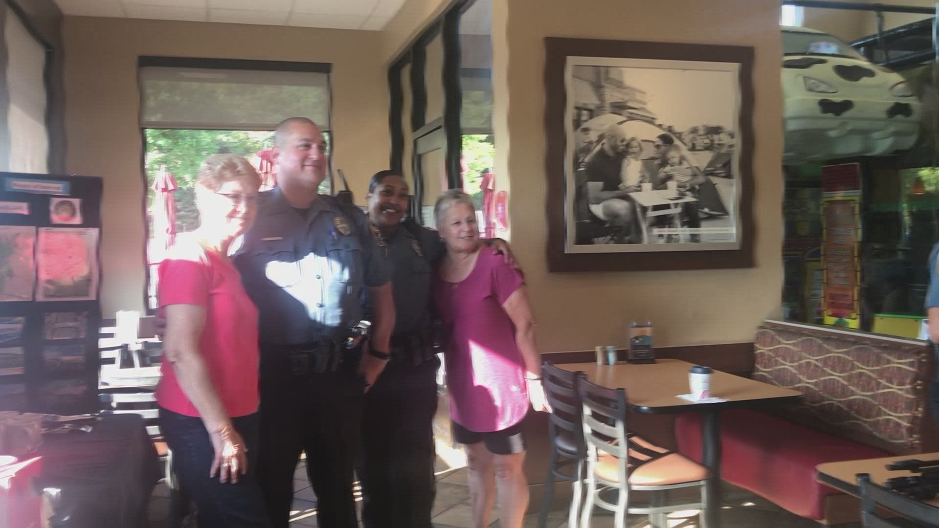 Gwinnett County Police partakes in National Coffee with Cop day.